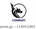 editable modern dragon head on the circle. The design is elegance, perfect for sport, e sport gaming, streaming, competitive sports, leagues, tournaments, combat sport, etc 119051465