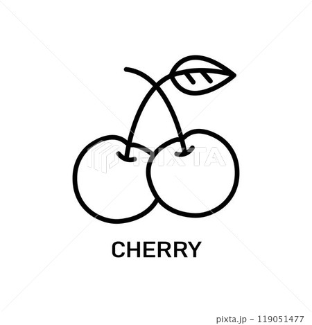 Cherry simple icon vector. Cherry Berries Lined Vector Illustration Cherry simple icon vector. Cherry Berries Lined Vector Illustration 119051477