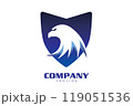 white eagle head on dark blue shield 119051536