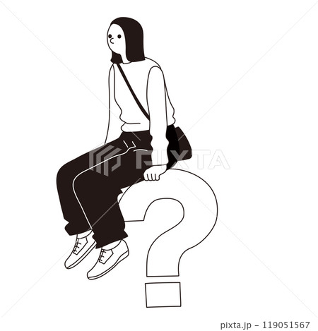 おしゃれな女性のベクター線画 119051567