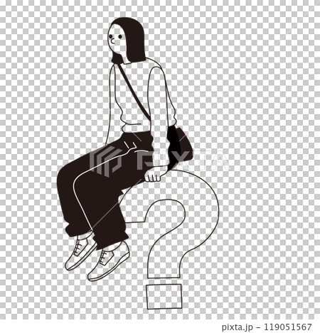 おしゃれな女性のベクター線画 119051567