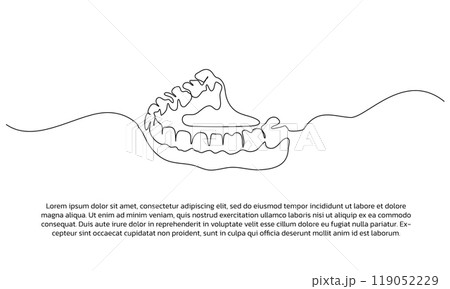 line dental care clinic poster drawing with frame. Abstract minimal continuous line wall decor. line dental care clinic poster drawing with frame. Abstract minimal continuous line wall decor. 119052229