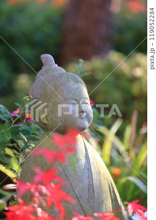 薬師寺　紅葉と観音様　東京都足立区伊興 119052284