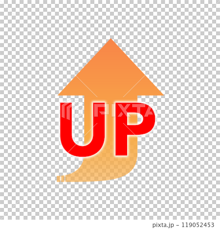快速增加的黃色箭頭圖標,帶有“UP”一詞 快速增加的黃色箭頭圖標,帶有“UP”一詞 119052453
