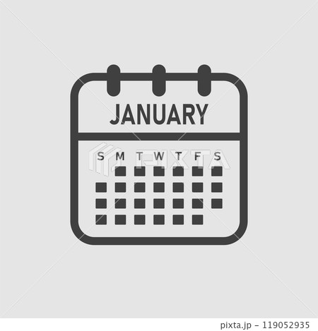 Vector template icon page calendar, month January 119052935