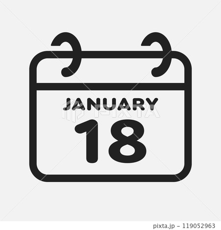 Icon page calendar day - 18 January Icon page calendar day - 18 January 119052963