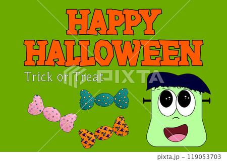 Happy Halloween with Cute Frankenstein 119053703