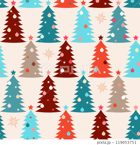 Seamless pattern with fir trees 119053751