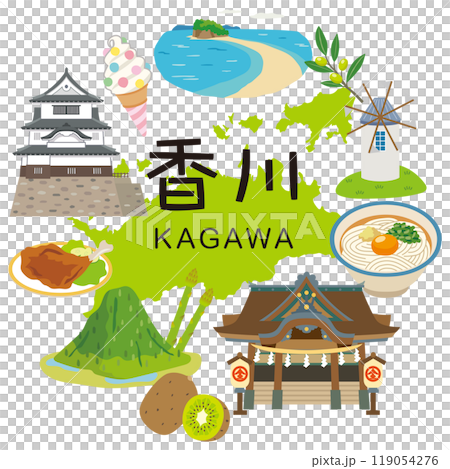 香川県　旅行　観光名所　名産品　素材 119054276