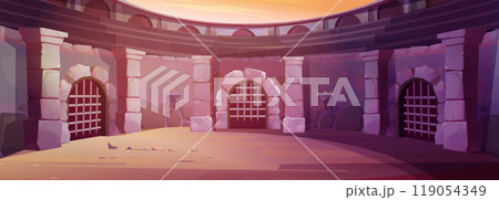 Empty ancient roman round gladiator arena Empty ancient roman round gladiator arena 119054349