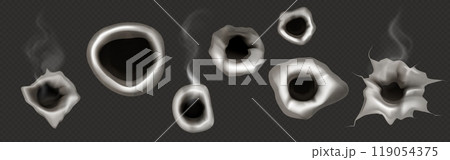 Gun bullet hole from shot. Weapon target mark Gun bullet hole from shot. Weapon target mark 119054375