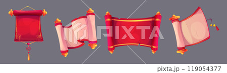 Chinese paper scroll banner. Red China roll frame Chinese paper scroll banner. Red China roll frame 119054377