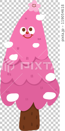 Pink christmas tree element illustration Pink christmas tree element illustration 119054618