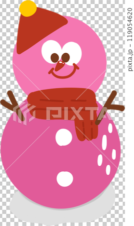 Pink Snowman Christmas element illustration Pink Snowman Christmas element illustration 119054620