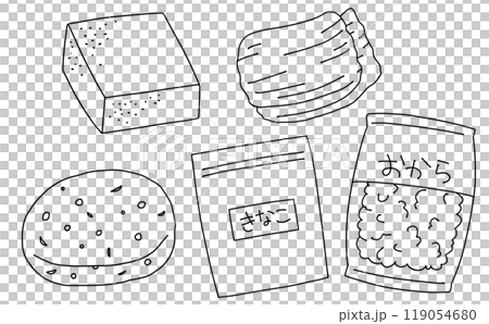 Loose and simple soybean product set 2 Line drawing 119054680