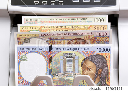 Central African CFA franc in the counting machine Central African CFA franc in the counting machine 119055414