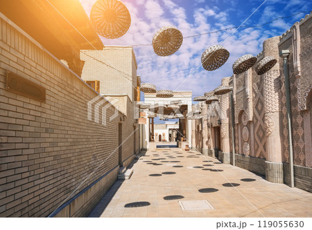 An old deserted street of an ancient Arab city 119055630