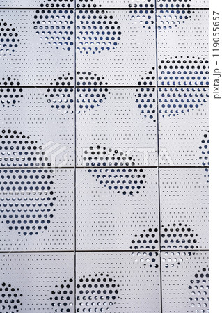 abstract white wall pattern of a futuristic facade 119055657
