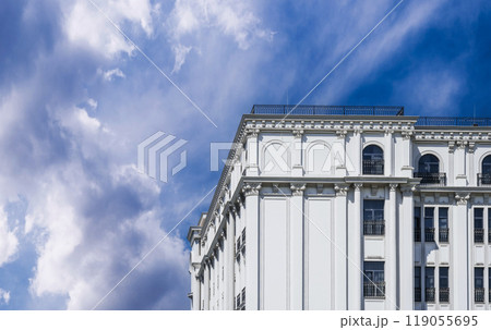 The facade of an ancient classical building 119055695