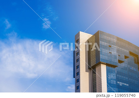 Part of the facade of a modern building 119055740