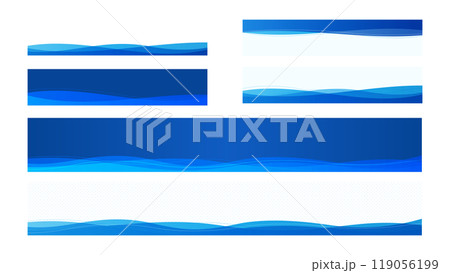 青い波の模様のニューステロップベースセット　文字なし透過素材 119056199