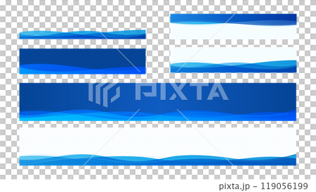 青い波の模様のニューステロップベースセット　文字なし透過素材 119056199