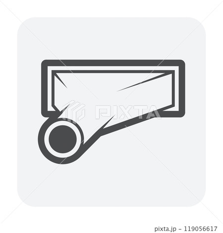 Symmetrical taper vector icon, part for ductwork. 119056617