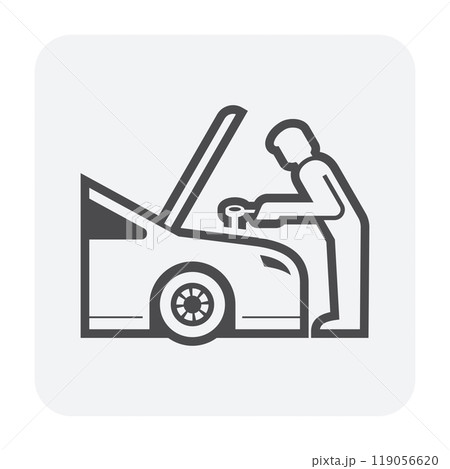 Auto car check vector icon, repair or maintenance concept. 119056620