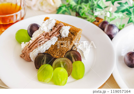 珈琲米粉シフォンとフルーツ 119057164