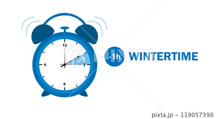 ringing alarm clock switch to winter time vector illustration ringing alarm clock switch to winter time vector illustration 119057398