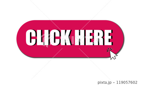 Action button Click Here by clicking the cursor, button labeled Click Here, web Click Here button with pointer clicking, pink icon with mouse pointer on button with the inscription Click Here Action button Click Here by clicking the cursor, button labeled Click Here, web Click Here button with pointer clicking, pink icon with mouse pointer on button with the inscription Click Here 119057602