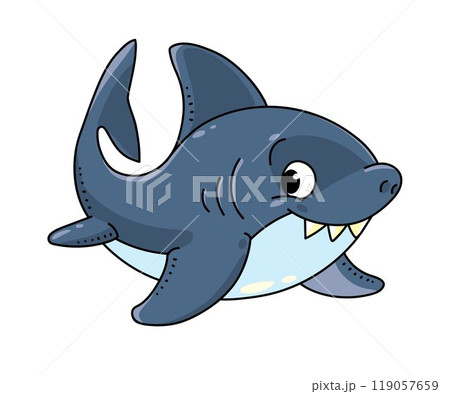 Sea theme. Shark vector illustration 119057659