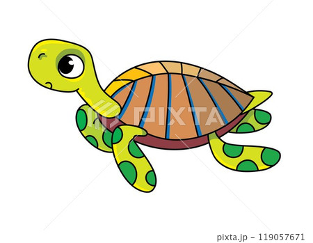Sea theme. Turtle in the ocean vector illustration 119057671