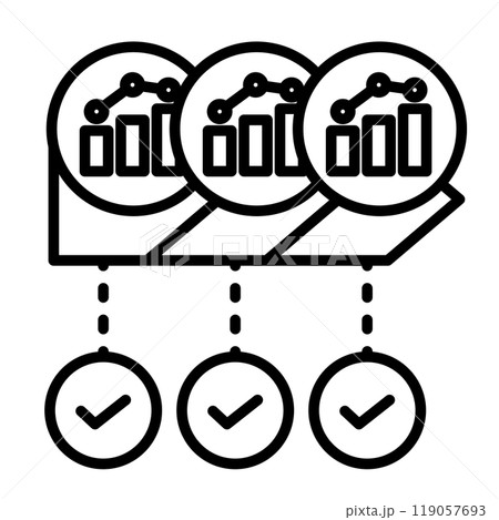 データの妥当性検証を表すアイコン。 119057693