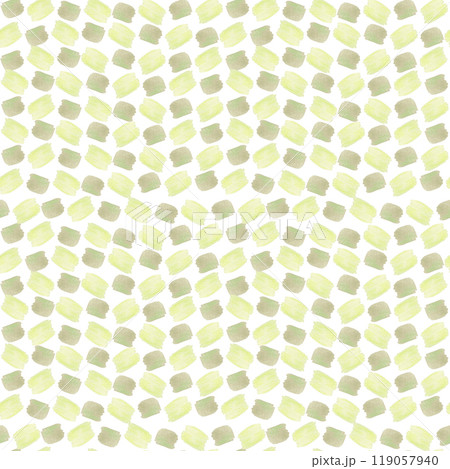 Hand drawn watercolor green spots seamless pattern isolated on white background. Can be used for textile, fabric, scrapbook and other printed products. 119057940