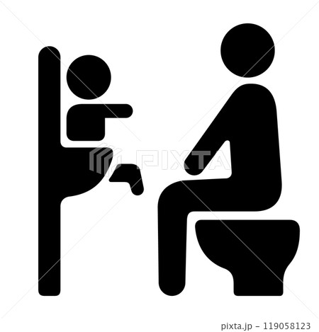 ベビーチェア付きトイレの標識 ベビーチェア付きトイレの標識 119058123