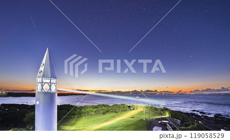 神奈川県立城ヶ島公園の夜景、「安房崎灯台」と満天の星空【神奈川県・三浦市】 神奈川県立城ヶ島公園の夜景、「安房崎灯台」と満天の星空【神奈川県・三浦市】 119058529