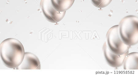 3d silver balloon design background beautiful banner illustration vector template 3d silver balloon design background beautiful banner illustration vector template 119058582
