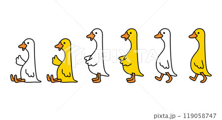 duck vector icon goose sitting walking cartoon logo character rubber duck bird chicken symbol doodle isolated illustration design 119058747
