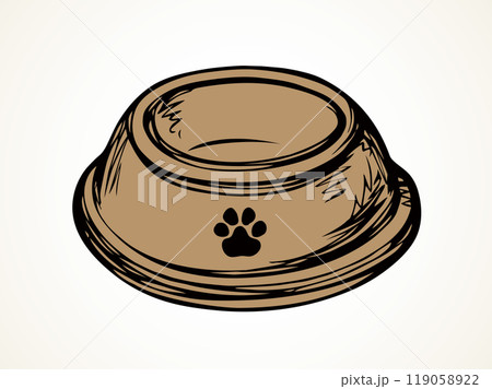 Bowl for pets. Vector drawing 119058922