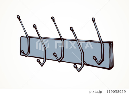 Wall hook. Vector drawing Wall hook. Vector drawing 119058929