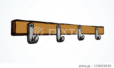 Wall hook. Vector drawing Wall hook. Vector drawing 119058930