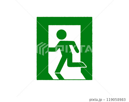 非常口の手描きイラスト 非常口の手描きイラスト 119058983