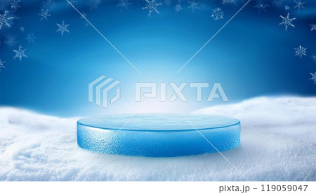 blue 3d podium for on snow 119059047