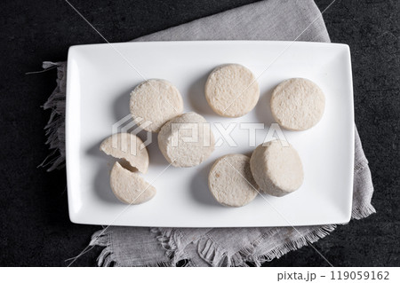 Traditional christmas shortbread on black slate background Traditional christmas shortbread on black slate background 119059162