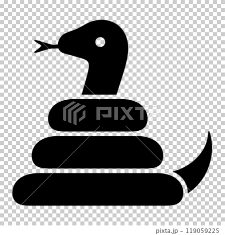 とぐろを巻いたヘビのシルエット とぐろを巻いたヘビのシルエット 119059225