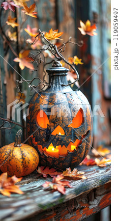 Halloween Still Life, Vertical background 119059497