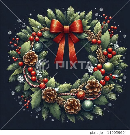 クリスマスリース 119059694
