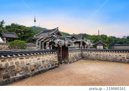Namsangol Hanok Village is a significant tourist attraction for studying the way of life and ancient communities from the Joseon era, located near N Seoul Tower. Namsangol Hanok Village is a significant tourist attraction for studying the way of life and ancient communities from the Joseon era, located near N Seoul Tower. 119060161