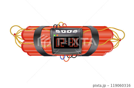 Realistic 3d bomb dynamite sticks with burning fuse. Vector Realistic 3d bomb dynamite sticks with burning fuse. Vector 119060316